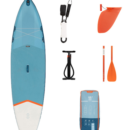 Prancha de Stand Up Paddle insuflável principiante 11 pés Azul